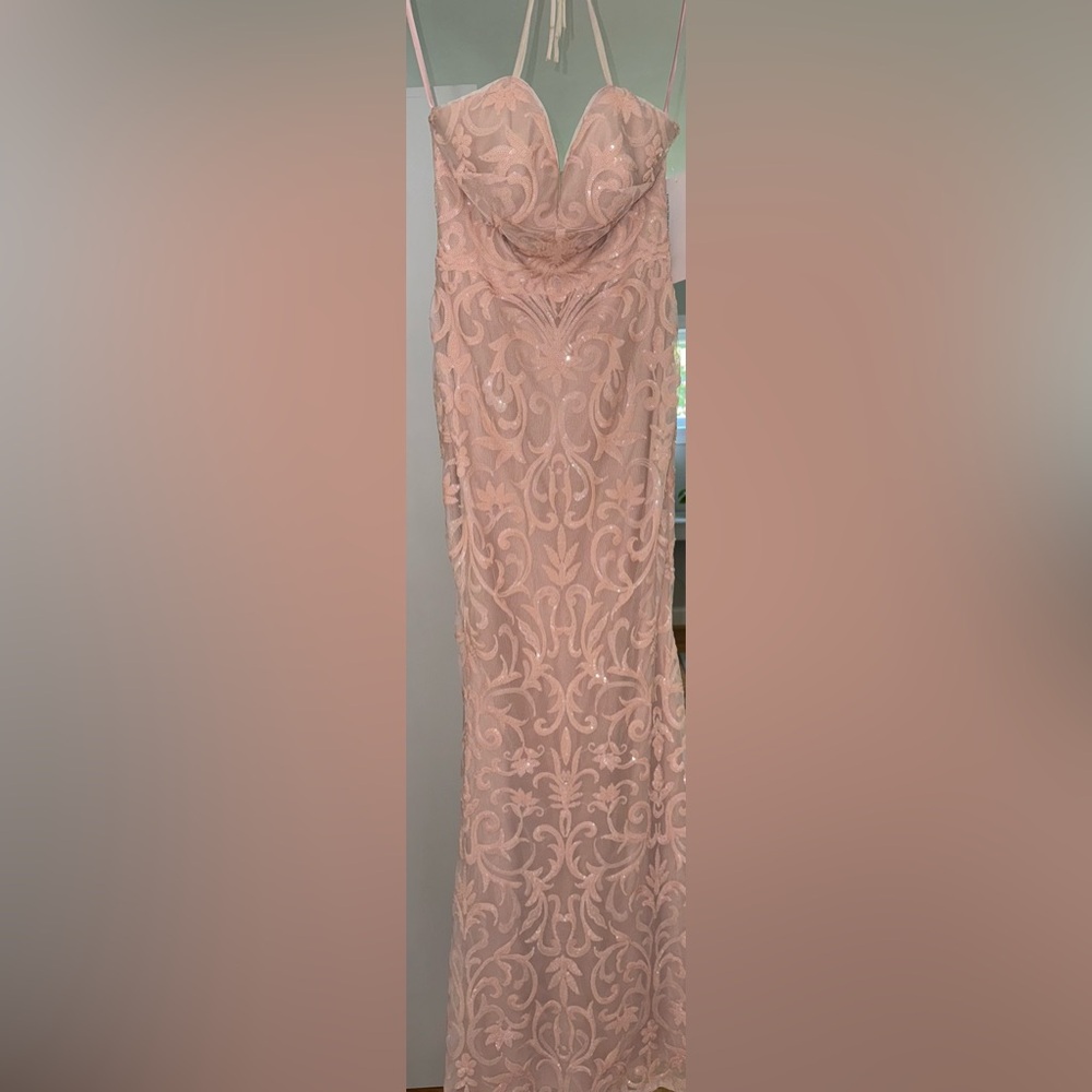 Prom Girl Long Sequin Mesh Open Back Prom Dress
